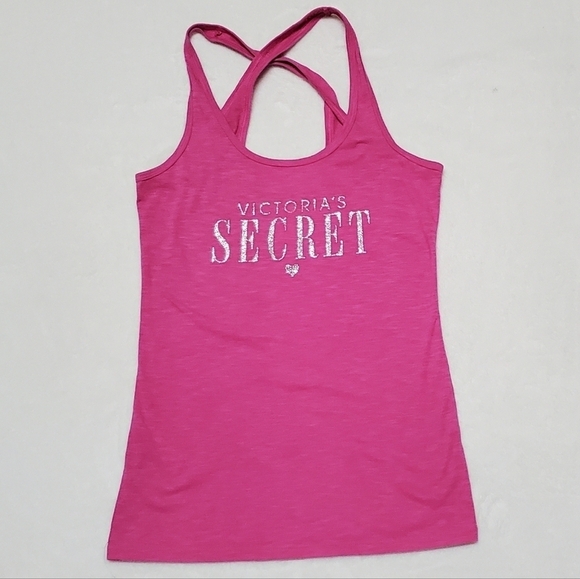 Rare Vintage Y2K Victoria's Secret Silver Glitter Racerback Tank Flare Pants Set - Picture 4 of 16